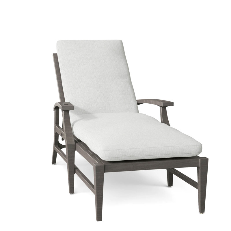 Croquet Aluminum Outdoor Chaise Lounge, No Welt, Slate Gray, Bali Pearl