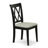 5 Piece Kitchen Table & Chairs Set Includes a Dining Table and 4 Linen Fabric Dining Room Chairs, Black-383115638-316445448