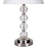 28.5" Tall Metal Table Lamp With Satin Nickel Finish And Orb Design, Linen Shade
