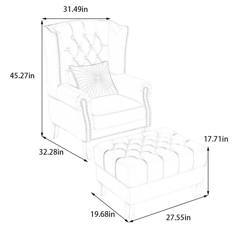 Light luxe sponge and solid wood recliner