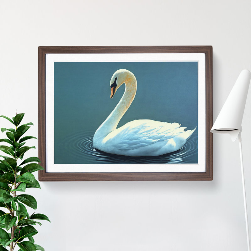 Luscious Swan - Single Picture Frame Print, 46cm H x 64cm W, Brown