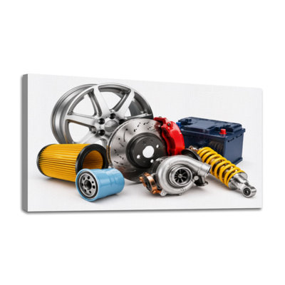 Canvas Wall Art Set car parts white 3d Wall Decor for Living Room Bathroom Bedroom Office 24"H x 48"W Art Paintings, Ready to Hang