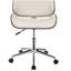 Chaise de bureau pivotante écru et noyer