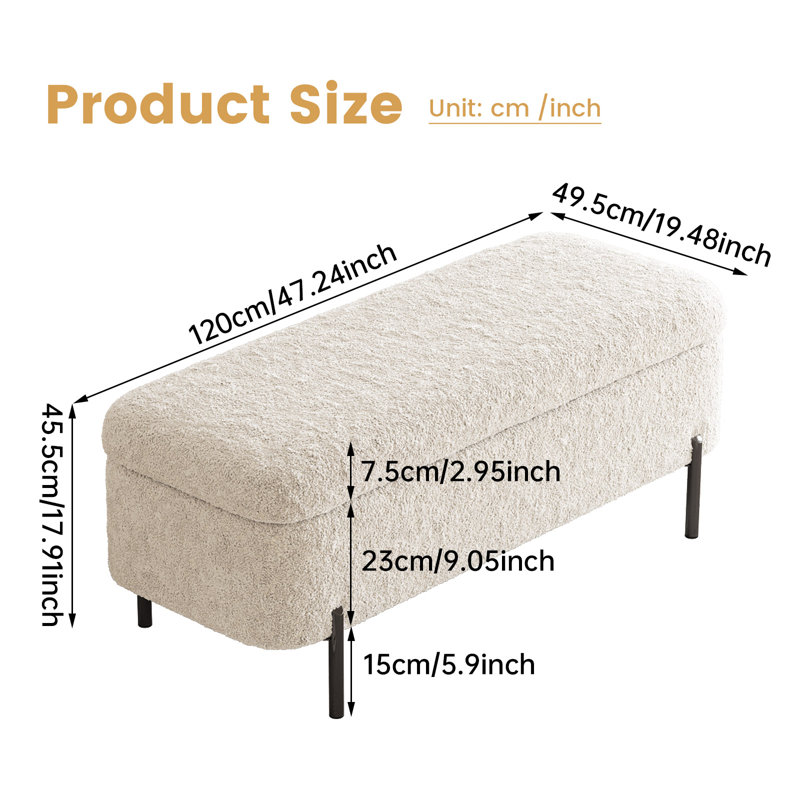 Upholstered Medium Density Fiberboard (MDF) Bench