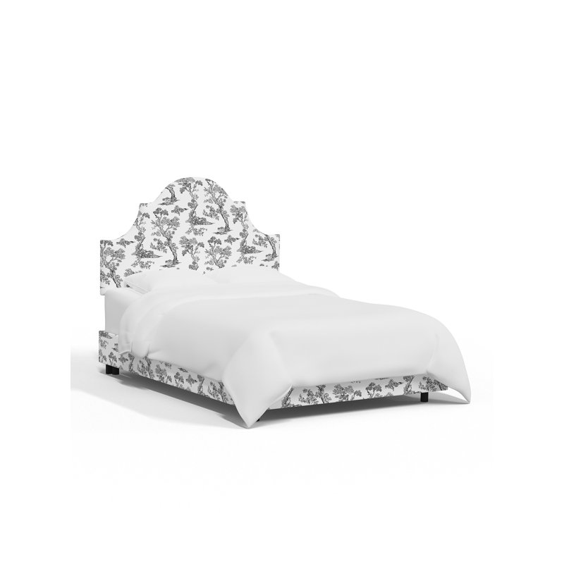 Red from Scalamandre Crafted by Cloth & Company Geneva Bed in Pattern, Scm Toile Noir Linen, Full