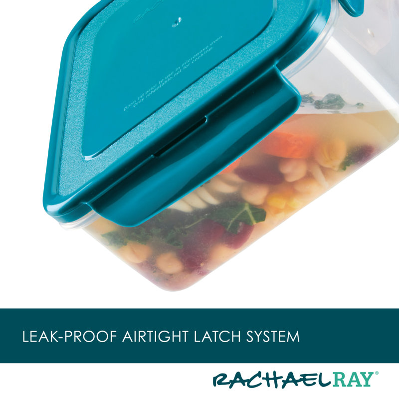 Teal BPA-Free Nestable Square Food Storage Container Set