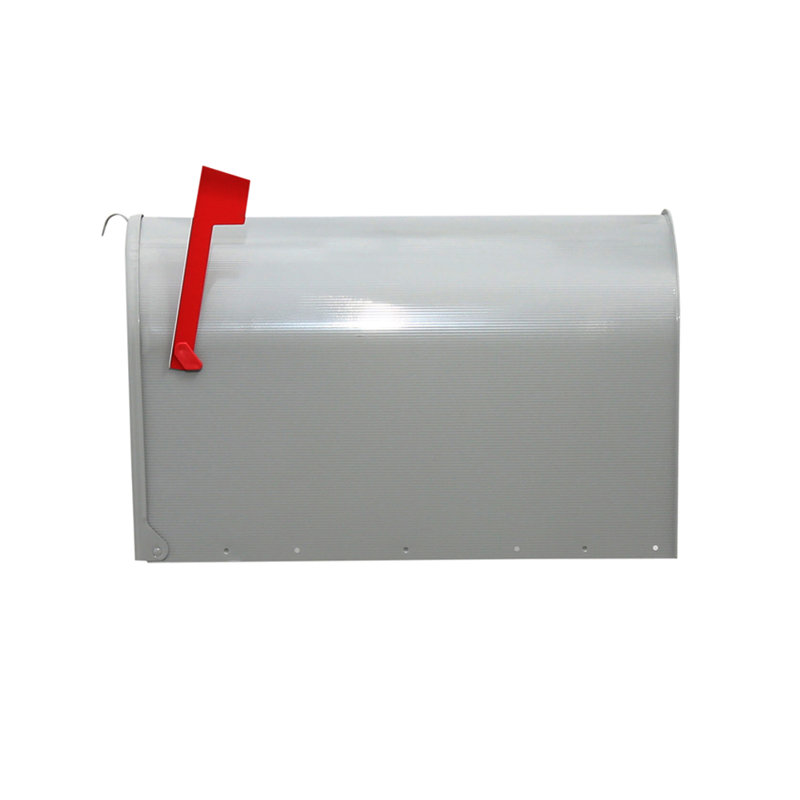 Gray Extra-Large Galvanized Steel Post-Mount Mailbox