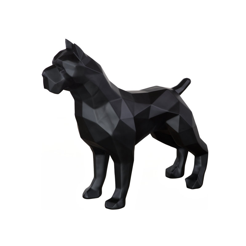 Pitbull Facet Sculpture, Matte Black