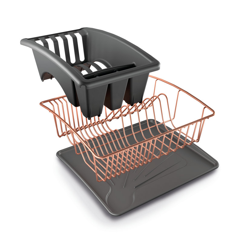 Aquatex Plus Sink Basket With Cutlery Collector Copper-Coloured