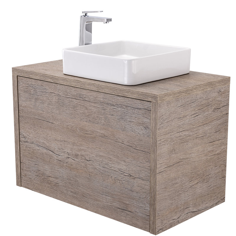Plateau de meuble-lavabo double 70,88 po Mcnulty, Chêne Memphis