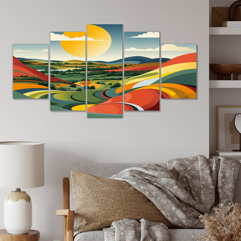 «Minimalist Multicolor Meadow Field II - Meadow Multipanel Wall Art