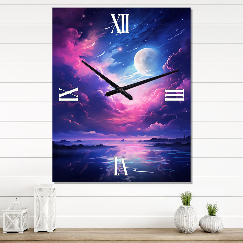 Lune dans les nuages - horloge murale surdimensionnée, Grand