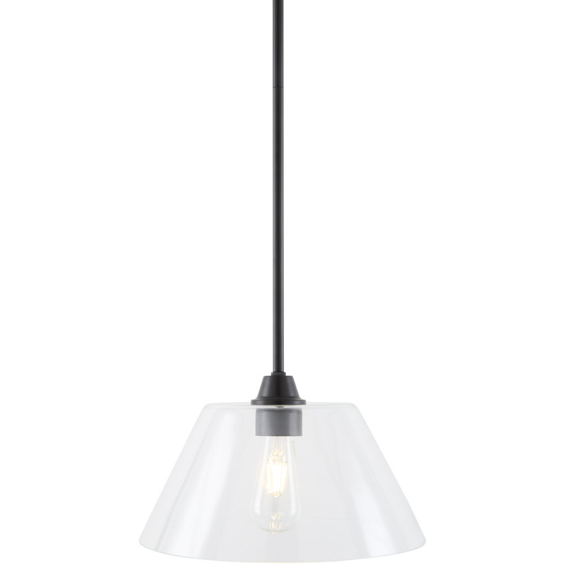 Luminaire suspendu Ellison, Clear, Matte Black
