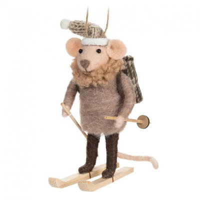 Ornement souris Cross Country Skier