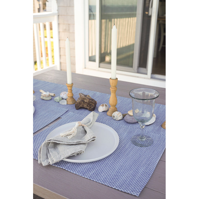 Deep Sea Blue Acrylic Geometric Indoor Outdoor Placemat