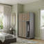 2 Sliding Doors Wardrobe 2 Drawer Bedroom Clothes Hanging Rail Grey Carcass with Black Doors Storage Cupboard-1701179299