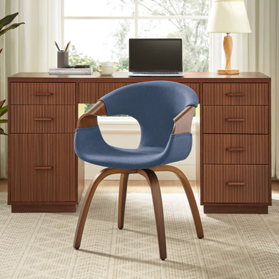 Afra 21.26'' W Swivel Polyester Upholstered Home Office Task Desk Chair