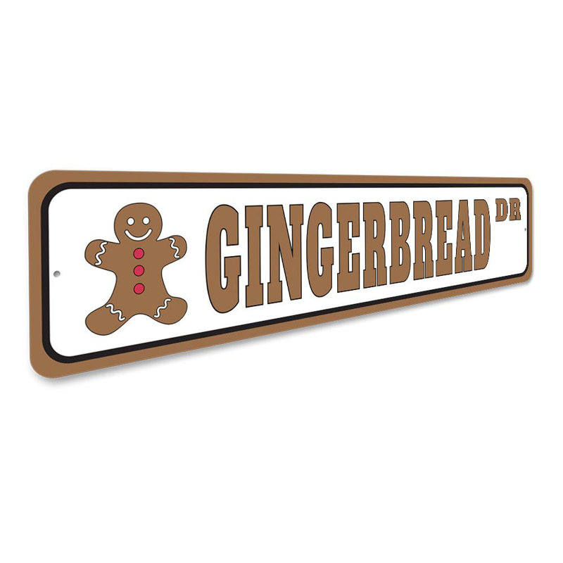 Plaque en aluminium Gingerbread Street, H 6 po x l 24 po x P 0,06 po