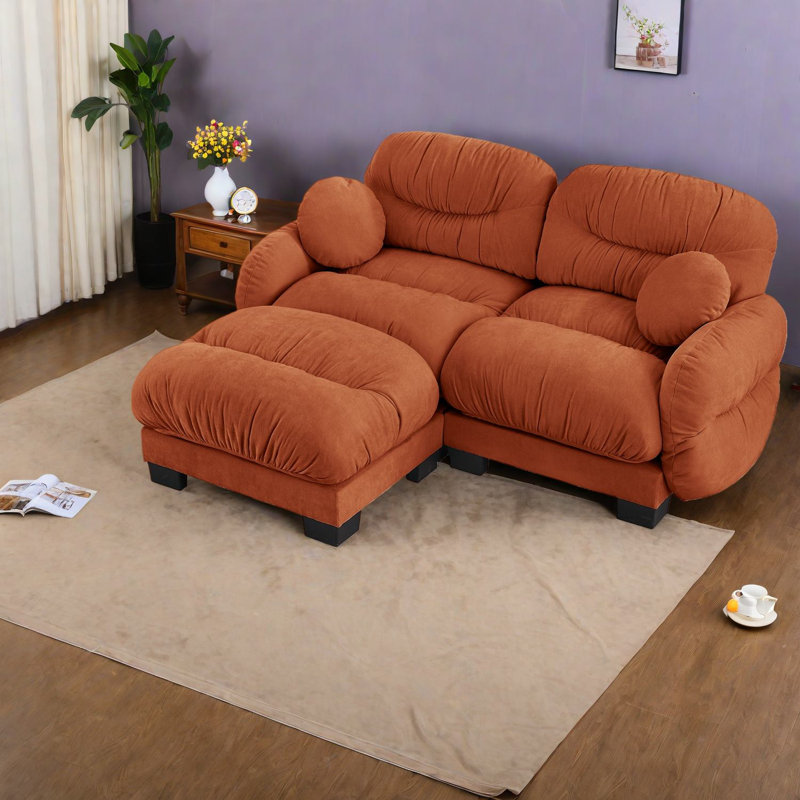 Canapés modulaires confortables à compression en chenille, canapé modulaire moderne à 2 places pour la maison