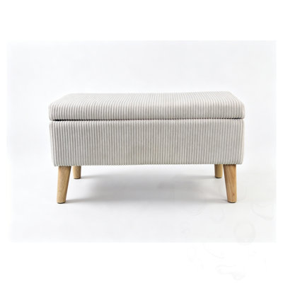 Upholstered Flip-Top Storage Bench with Legs