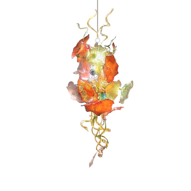 Lustre à fleurs Alan Mizrahi, Étain, Rouge / blanc, 24" Wide x 48"  Height