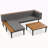 Luxury Patio Furniture Set With Removable Cushions And Coffee Table, L-Shaped Acacia Wood Sofa With Side Table, Outdoor Conversation Sectional Sofa For Backyard, Porch-489488008