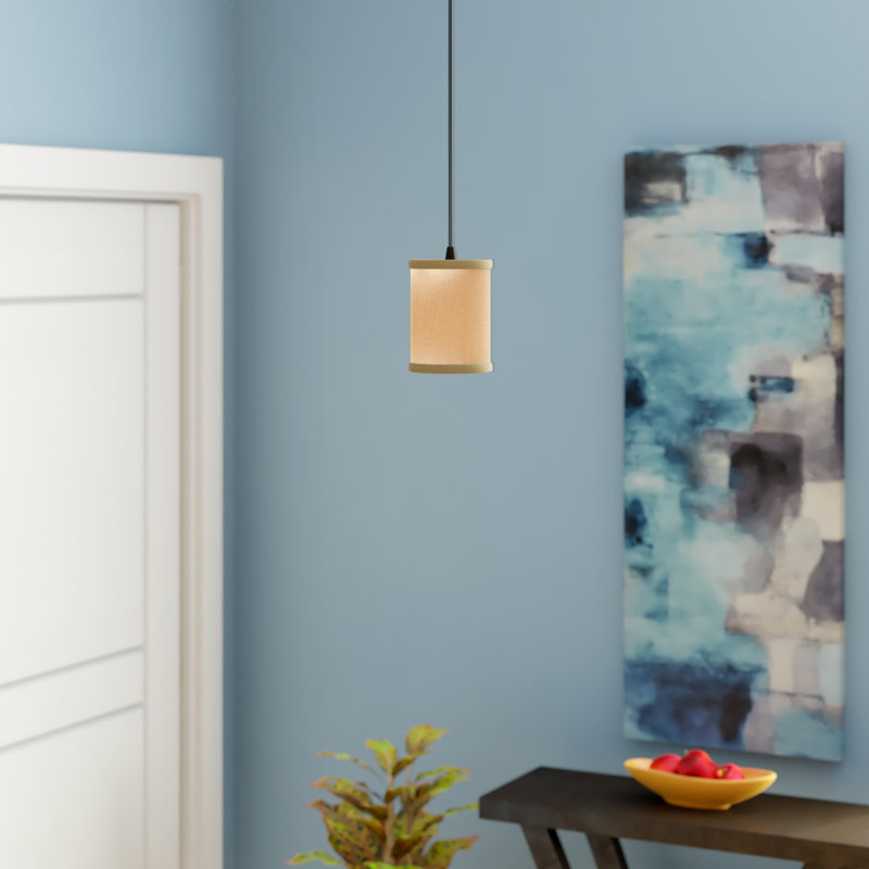 Geoffroy 1 - Light Single Pendant, Cream, Brushed Nickel