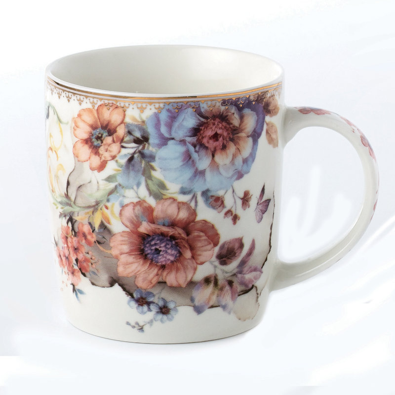 Tasse à café à motif floral