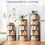 Bibliothèque rotative 5 niveaux 360 ° avec bord incurvé, déflecteur enveloppant et grand espace de rangement pour les petits espaces dans la chambre à coucher, le bureau, la base en bois double couche à affichage couleur, utilisation multifonctionnelle à bord stable