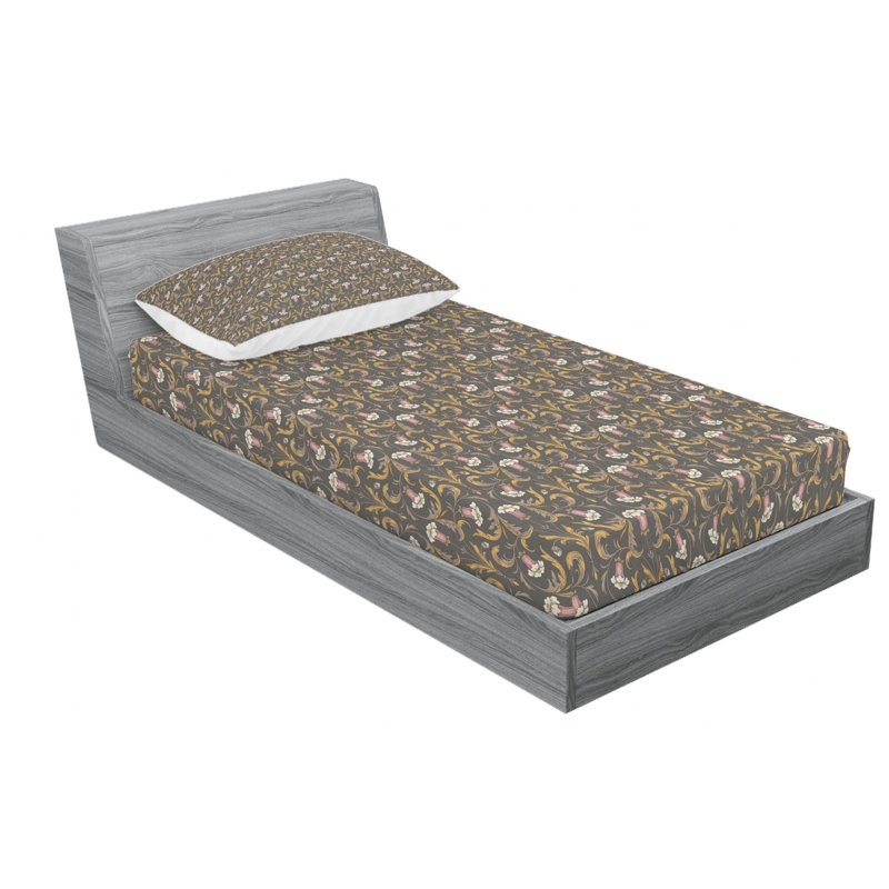 Microfiber Floral Sheet Set, Twin XL Sheet Set + Fitted Sheet + 1 Pillowcase