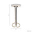 Table d'appoint ronde décorative pour salon - Table d'appoint sur pied avec pied central, idéale pour les boissons et la cuisine - 63,5 cm, blanc et or