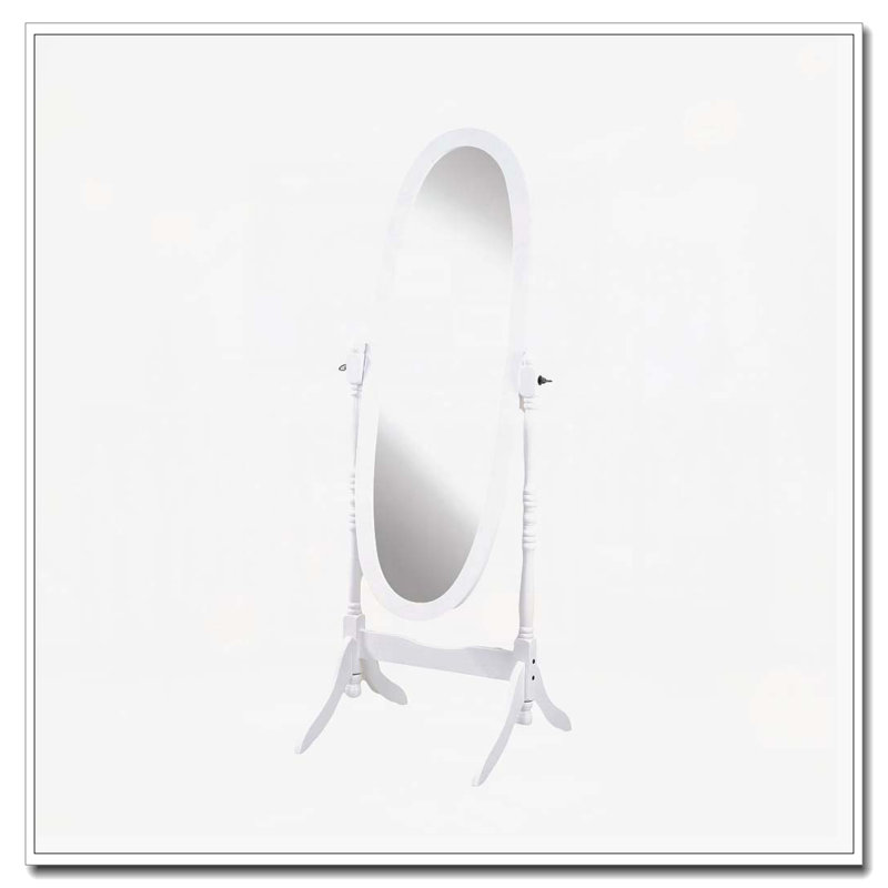 Miroir de plancher en bois, Blanc