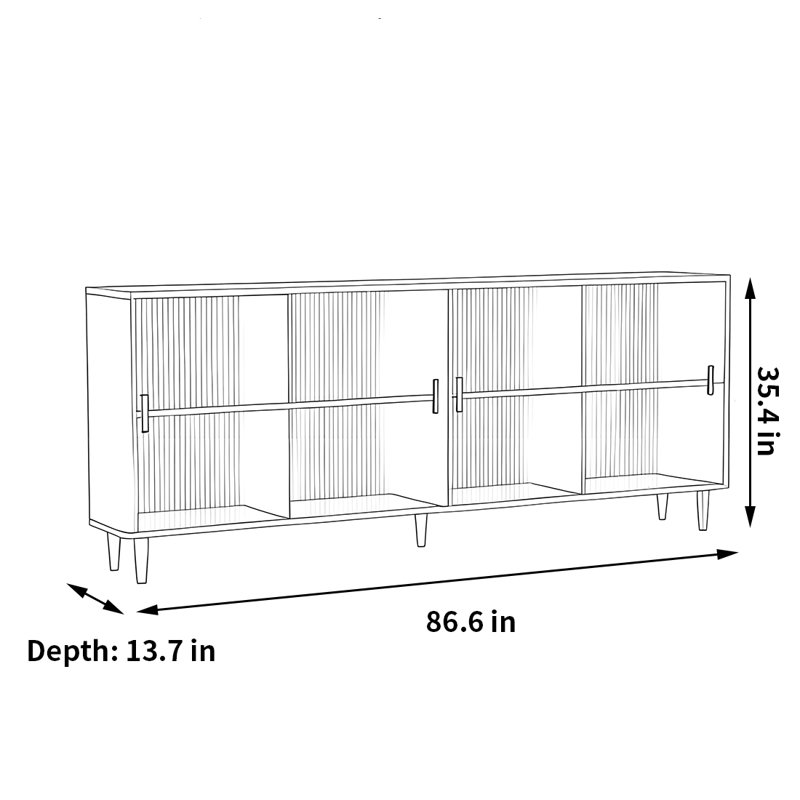 Florus, (2 Shelves) 35.4"H x 86.6"W x 13.7"D