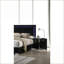 Table de chevet contemporaine noire avec pieds chromés Finition UV-214492245