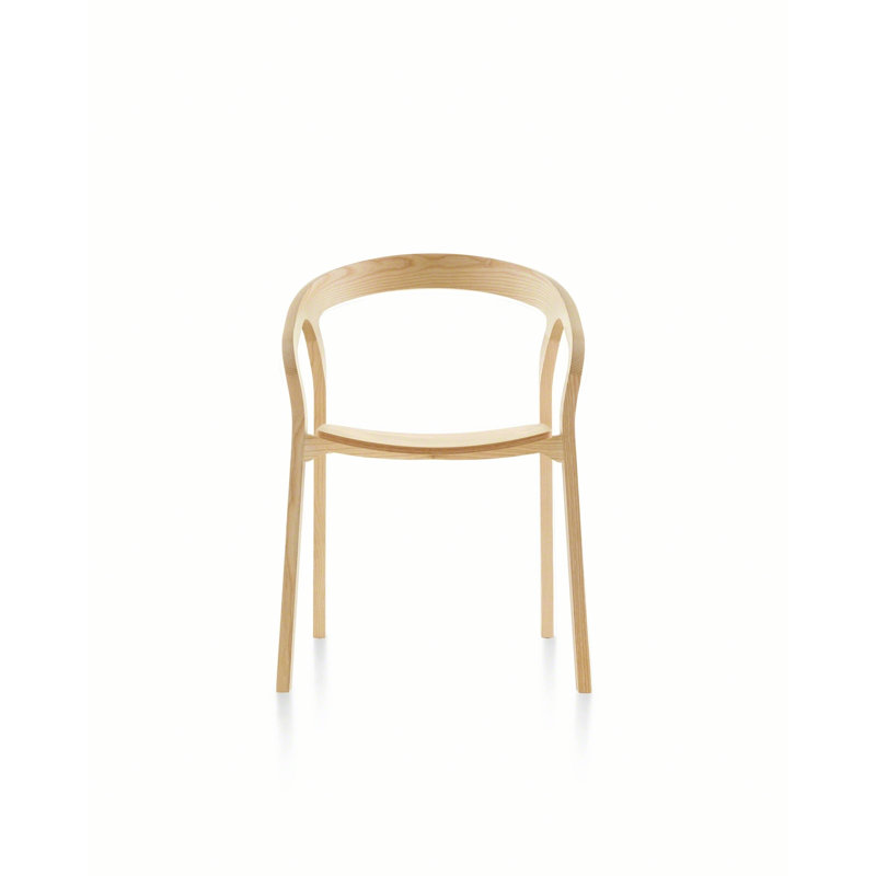 She Said Solid Wood Stacking Arm Chair, Natural