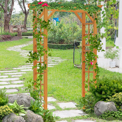 Garden Arch Trellis, Built-in Planter Boxes For Climbing Plants Vines, Romantic Ornamental Arch For Outdoor Wedding Events Patio Yard Landscape Decoration