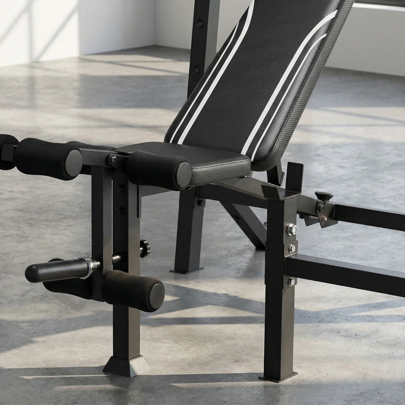 Banc de musculation pliable robuste avec support à squats - Station d'entraînement tout-en-un d'une capacité de 900 lb