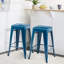 Stackable Metal Bar Stools Set of 2, Counter Height Bar Stools 24 Inches Industrial Bar Chairs Patio Stool, Backless Stool Indoor Outdoor Classroom Kitchen Stools Bar Chairs-875443008