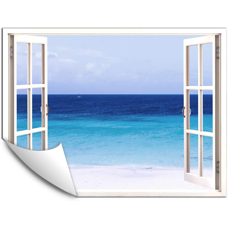 Vaste mur lisse bleu de la mer, L 32 po x l 24 po