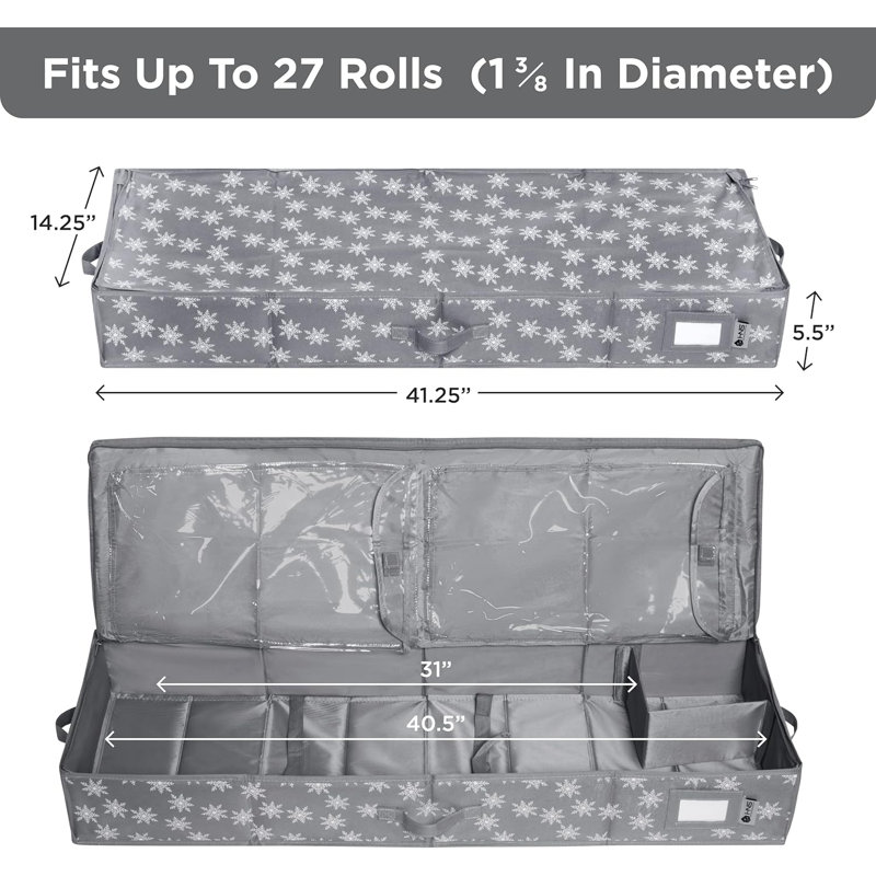 Contenant de papier d'emballage. Peut contenir jusqu'à 27 rouleaux de 1,37 po de diamètre , Gris / blanc