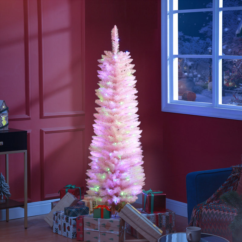 Arbre de Noël artificiel rose 5 pi, 5'