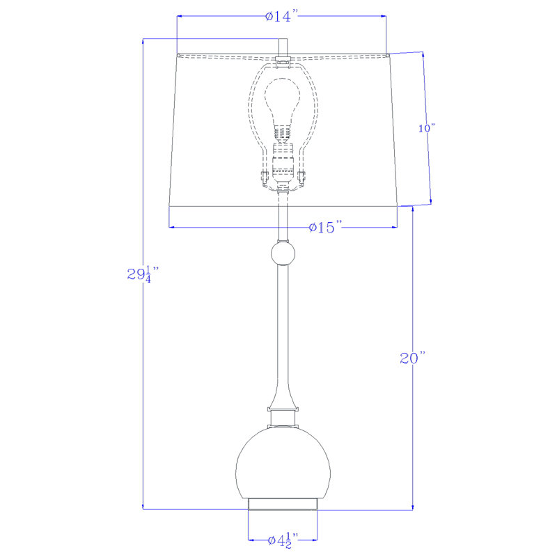 Lampe de table Midlands 74,3 cm (29,25 po) de hauteur, métal laiton antique, marbre noir, 150 W, ampoule E26 à 3 intensités, abat-jour blanc