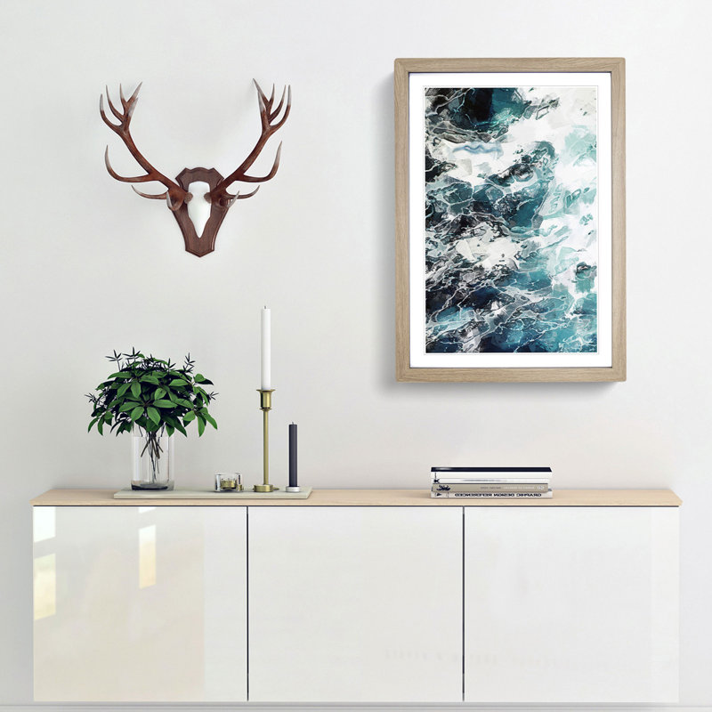 Tempest in Abstract - Framed Print, 48cm H x 36cm W x 2cm D, Oak Framed