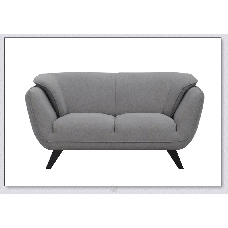 Causeuse Nayeli Boucle avec support à ressorts ensachés et structure et pieds en bois durable, pour un confort élégant, Brun