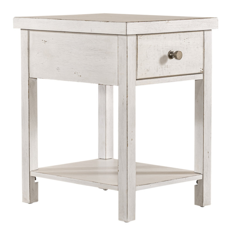 Bettee Drawer Chair Side Table, White
