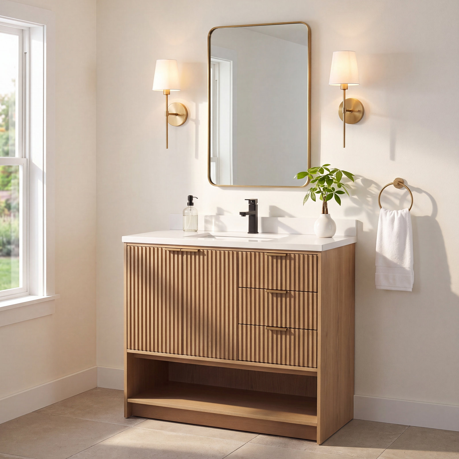 Anelie 36" Oak Single Bathroom Vanity