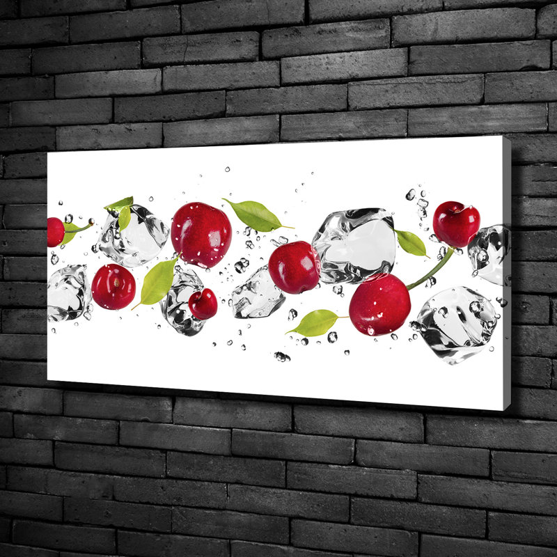 Cherries And Water - Wrapped Canvas Print, 50cm H x 100cm W