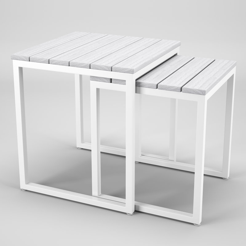 Table d'appoint d'extérieur Townsend Nseting, Crème