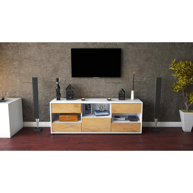 Yearby TV Stand, Oak / Matt White