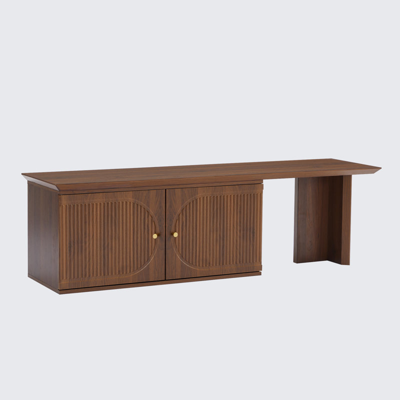 Meuble télé extensible en noyer avec portes